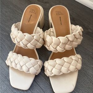 Time and Tru Women's Tan Braided Wedge Sandals